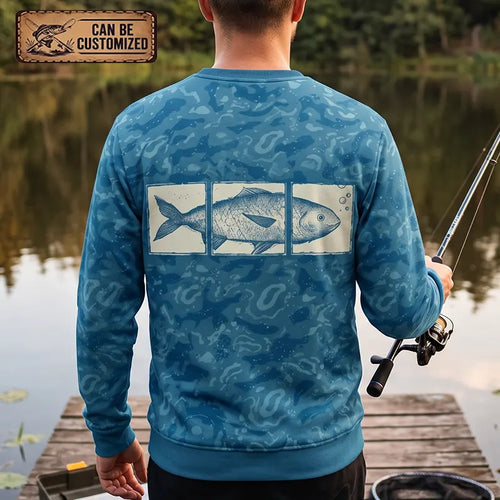 Personalized Fathom Thread Underwater Fish Camo Sweater