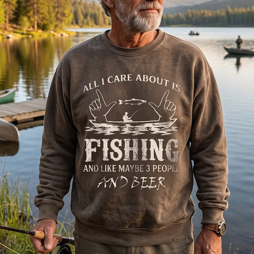 All I Care About Is Fishing Funny Fishing Lover Sweater