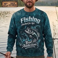 Personalized Hooked for Life Fishing Sweater