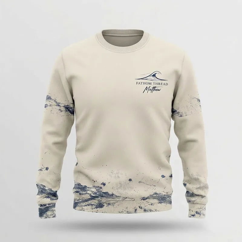 Fathom Thread Gyotaku Fishing Art Outdoor Sweater