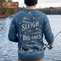 Personalized Sleigh the Big Ones Christmas Fishing Sweater