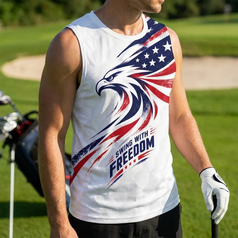 Swing With Freedom Personalized USA Golf Tank Top 2026