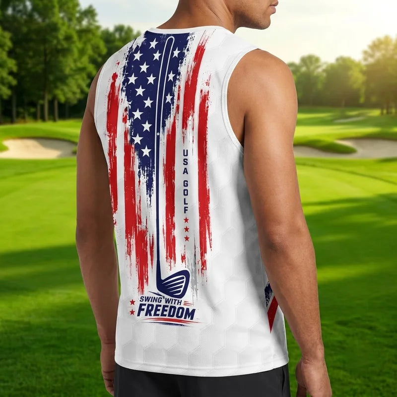 Swing With Freedom Personalized USA Golf Tank Top 2026