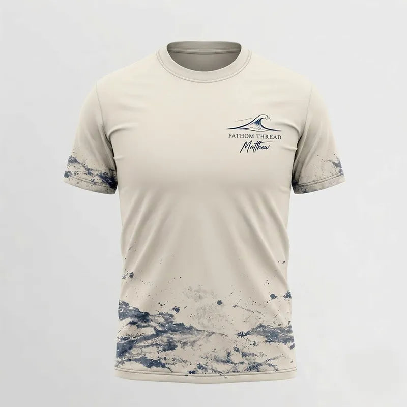 Personalized Fathom Thread Gyotaku Tuna Ocean Fishing T-Shirt