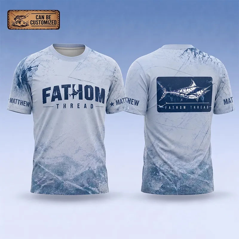 Personalized Fathom Thread Custom Marlin Strike Fishing T-Shirt