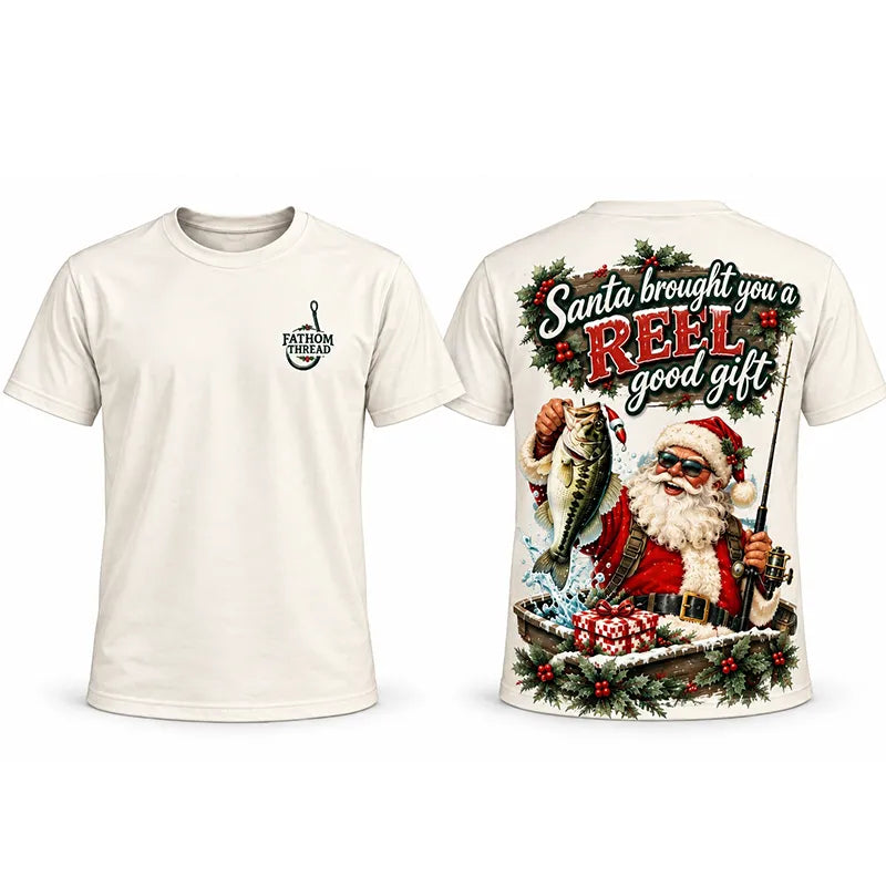 Santa REEL Good Gift Fishing Christmas T-Shirt
