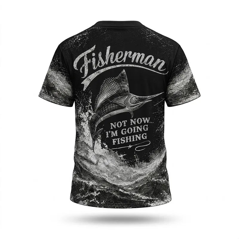 Personalized Sailfish Fisherman Not Now I'm Going Fishing T-Shirt