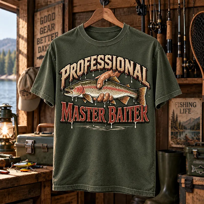 Professional Master Baiter Vintage Rainbow Trout Fishing T-Shirt