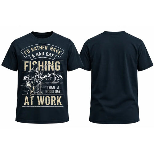 I'd Rather Have A Bad Day Fishing Vintage Outdoor T-Shirt