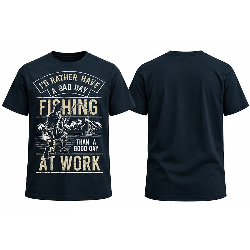 I'd Rather Have A Bad Day Fishing Vintage Outdoor T-Shirt