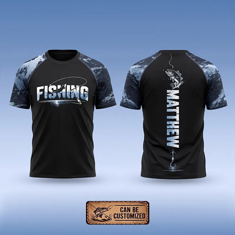 Personalized Fishing Raglan Outdoor Adventure T-Shirt