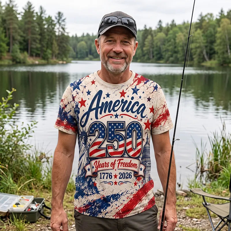 Personalized America 250 Years Of Freedom American Flag T-Shirt