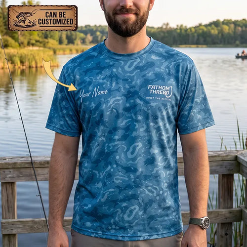 Personalized Fathom Thread Underwater Fish Camo T-Shirt