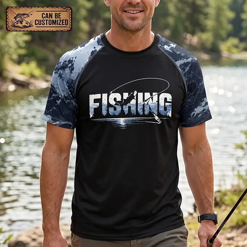 Personalized Fishing Raglan Outdoor Adventure T-Shirt