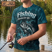Personalized Hooked for Life Fishing T-Shirt