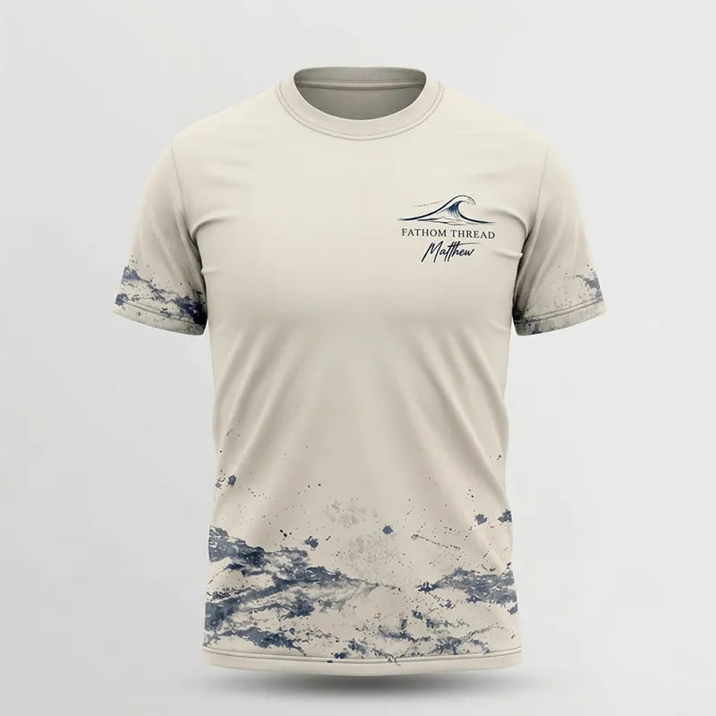 Fathom Thread Gyotaku Fishing Art Outdoor Sports T-Shirt