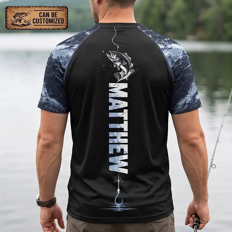 Personalized Fishing Raglan Outdoor Adventure T-Shirt