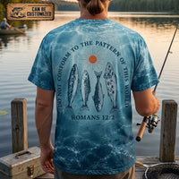 Personalized Romans 12:2 Christian Ocean Fishing T-Shirt
