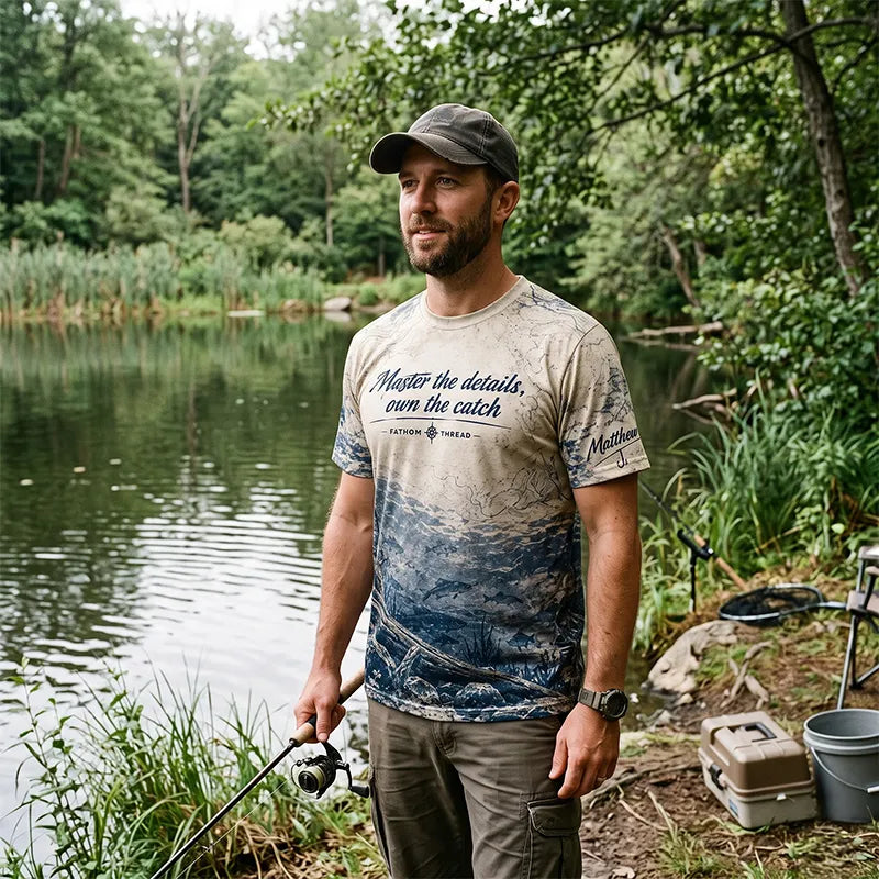 Personalized Fathom Thread Custom Largemouth Bass Anatomy Fishing T-Shirt