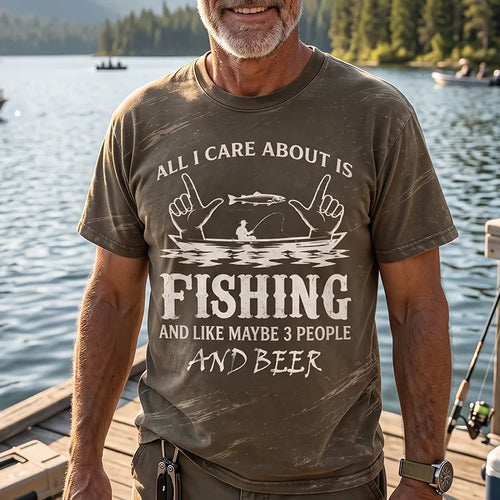 All I Care About Is Fishing Funny Fishing Lover T-Shirt
