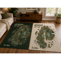 Personalized Acadia National Park Map Vintage Cabin Rug