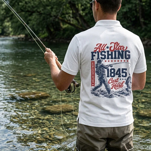 Personalized All-Star Fishing Vintage Polo Shirt