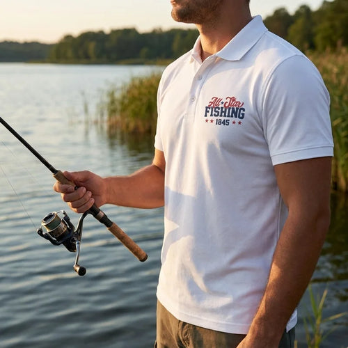 Personalized All-Star Fishing Vintage Polo Shirt