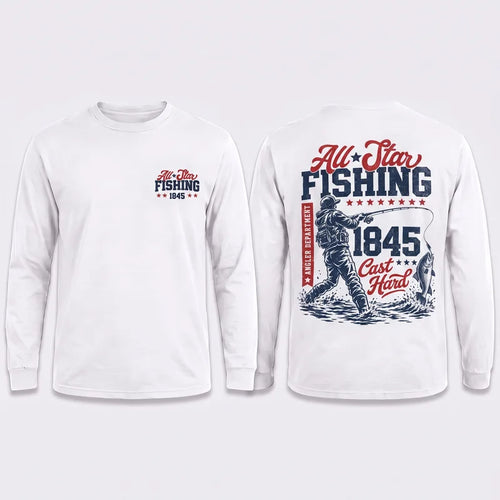 Personalized All-Star Fishing Vintage Long Sleeve Shirt