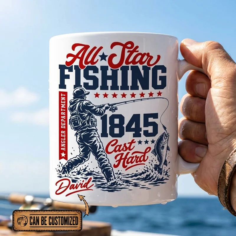 Personalized All-Star Fishing Vintage Mug