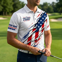 Personalized Stars Stripes & Fairways Golf Polo Shirt