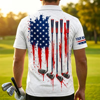 Personalized Stars Stripes & Fairways Golf Polo Shirt