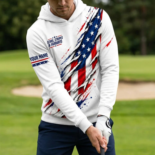 Personalized Stars Stripes & Fairways Golf Hoodie