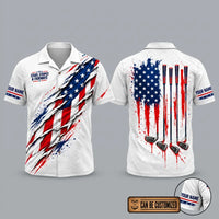 Personalized Stars Stripes & Fairways Golf Hawaiian Shirt