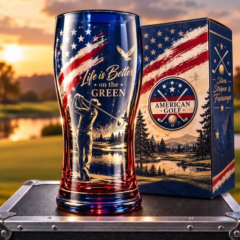 Life Is Better on the Green Patriotic Golf Drinking Glass