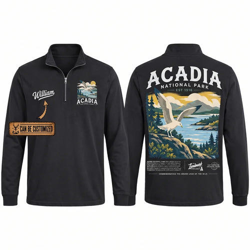 Personalized Acadia National Park Est 1916 Zip Long Sleeve Shirt