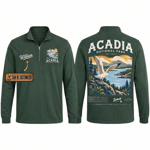 Personalized Acadia National Park Est 1916 Zip Long Sleeve Shirt
