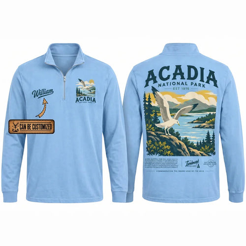 Personalized Acadia National Park Est 1916 Zip Long Sleeve Shirt