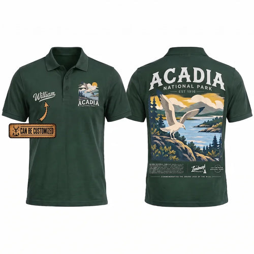 Personalized Acadia National Park Est 1916 Polo Shirt