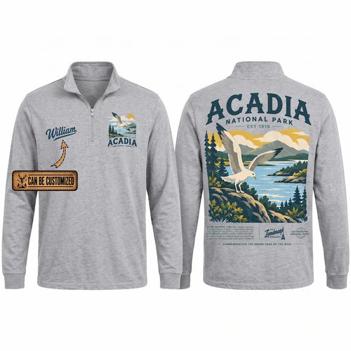 Personalized Acadia National Park Est 1916 Zip Long Sleeve Shirt