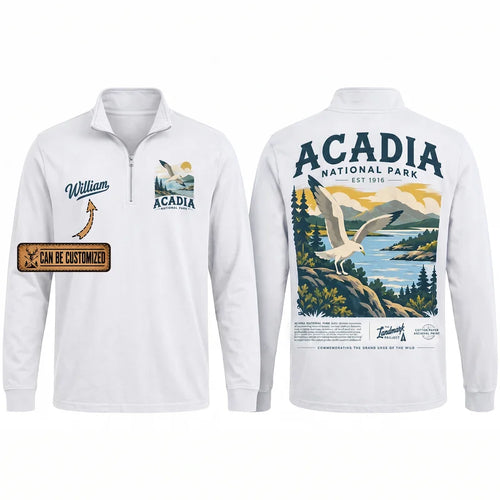 Personalized Acadia National Park Est 1916 Zip Long Sleeve Shirt