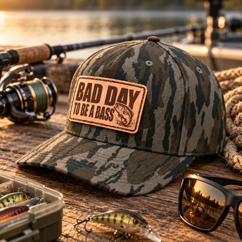 Bad Day To Be A Bass Camo Fishing Classic Cap