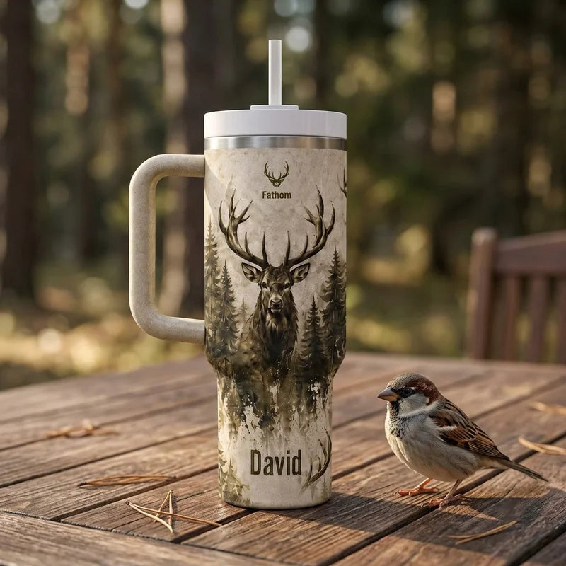 Born To Hunt Built For The Wild Deer Hunting 40oz Handled Tumbler