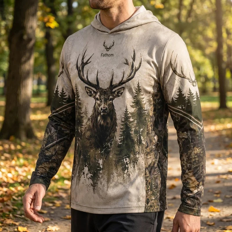Born To Hunt Built For The Wild Deer Hunting Hooded Long Sleeve Shirt