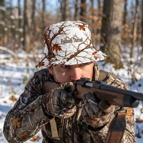 Fathom Thread Built for the Wild Winter Camo Bucket Hat