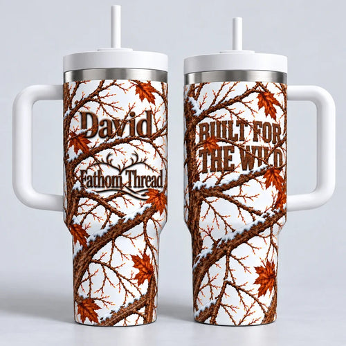 Fathom Thread Built for the Wild Personalized Winter Camo Tumbler