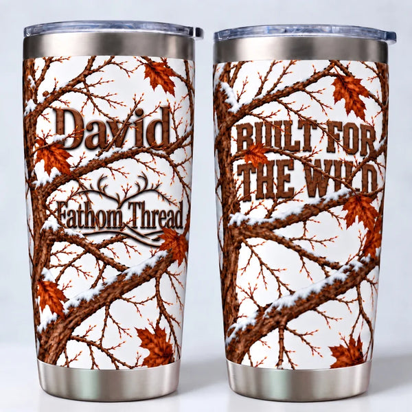 Fathom Thread Built for the Wild Personalized Winter Camo Tumbler