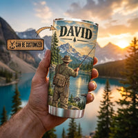 Personalized Cast Relax Repeat Fishing 20oz Stainless Steel Tumbler