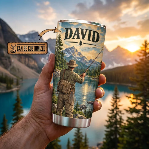 Personalized Cast Relax Repeat Fishing 20oz Stainless Steel Tumbler
