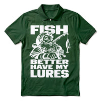 Fish Better Have My Lures Santa Fishing Christmas Polo Shirt