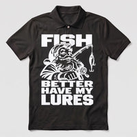 Fish Better Have My Lures Santa Fishing Christmas Polo Shirt